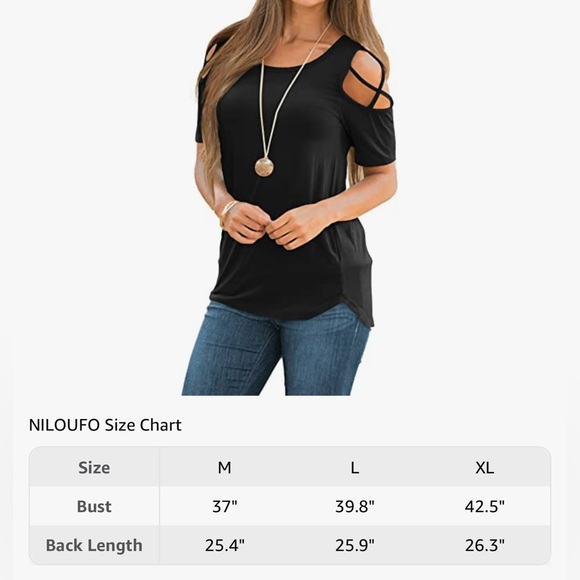 Women’s Short Sleeve Tunic W/ Strappy Shoulders - Picture 5 of 5